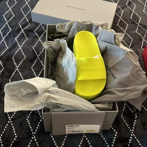 Balenciaga chunky slide rubber logo acide lime size C 36 - Picture 16 of 16